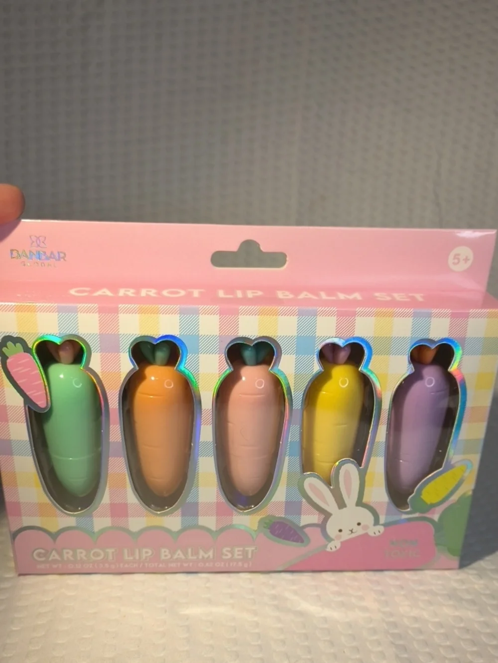 Carrot Lip Balm Set - Pastel Assorted Colors 5 Lip Balm